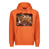 Carrot merry christmas highland cow Premium Hoodie - BarkalooDesign
