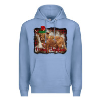 Colony Blue merry christmas highland cow Premium Hoodie - BarkalooDesign