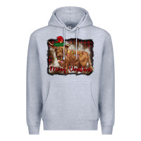 Heather Grey merry christmas highland cow Premium Hoodie - BarkalooDesign