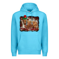 Ocean Blue merry christmas highland cow Premium Hoodie - BarkalooDesign