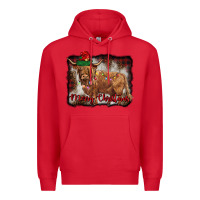 Red merry christmas highland cow Premium Hoodie - BarkalooDesign