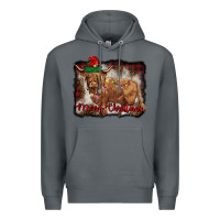 Rock merry christmas highland cow Premium Hoodie - BarkalooDesign