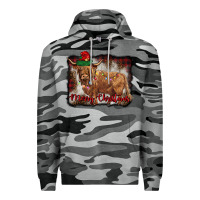 Slate Camo merry christmas highland cow Premium Hoodie - BarkalooDesign