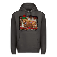 Smoke merry christmas highland cow Premium Hoodie - BarkalooDesign