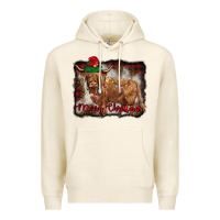 Tofu merry christmas highland cow Premium Hoodie - BarkalooDesign