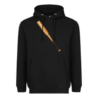 Black wooden softball bat Heavyweight Hoodie - FaDigitalArtStudio
