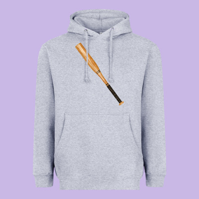 Wooden Softball Bat Heavyweight Hoodie Designed By Fadigitalartstudio