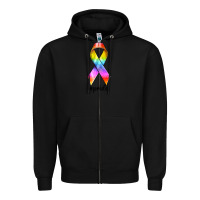 Black pride ribbon Zipper Hoodie - texasbilliewilder