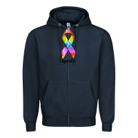 Navy pride ribbon Zipper Hoodie - texasbilliewilder