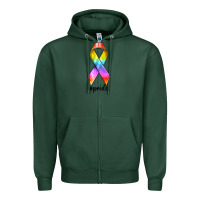 Sports Green pride ribbon Zipper Hoodie - texasbilliewilder