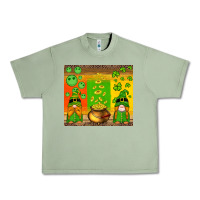 Oil Green st patricks gnomes and coins with shamrock Urban Heavy Tee - Artiststas