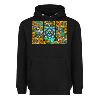 Black western turquoise and sunflowers skinny metal can holder Heavyweight Hoodie - HRA Design Shop