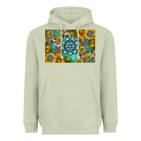 Matcha western turquoise and sunflowers skinny metal can holder Heavyweight Hoodie - HRA Design Shop