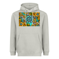 Moon Dust western turquoise and sunflowers skinny metal can holder Heavyweight Hoodie - HRA Design Shop