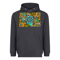 Smoke western turquoise and sunflowers skinny metal can holder Heavyweight Hoodie - HRA Design Shop