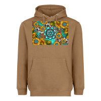 Toasted Coconut western turquoise and sunflowers skinny metal can holder Heavyweight Hoodie - HRA Design Shop