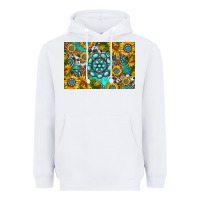 White western turquoise and sunflowers skinny metal can holder Heavyweight Hoodie - HRA Design Shop