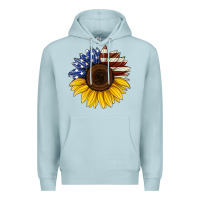 Blue Mist american flag sunflower Premium Hoodie - Jasminsmagicworld