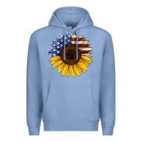 Colony Blue american flag sunflower Premium Hoodie - Jasminsmagicworld