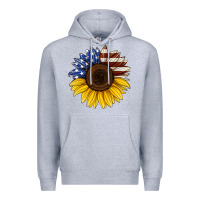Heather Grey american flag sunflower Premium Hoodie - Jasminsmagicworld