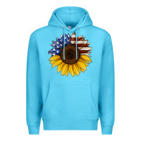Ocean Blue american flag sunflower Premium Hoodie - Jasminsmagicworld