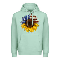 Seafoam american flag sunflower Premium Hoodie - Jasminsmagicworld