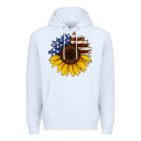 White american flag sunflower Premium Hoodie - Jasminsmagicworld