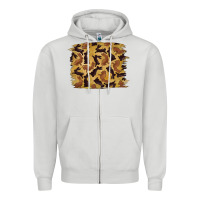 Dove Grey Bunny Pattern Zipper Hoodie - RanaPortraitStore