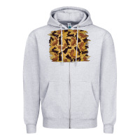Heather Grey Bunny Pattern Zipper Hoodie - RanaPortraitStore