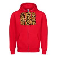 Red Bunny Pattern Zipper Hoodie - RanaPortraitStore