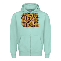 Seafoam Bunny Pattern Zipper Hoodie - RanaPortraitStore
