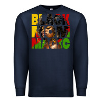 Navy black mom magic juneteenth Premium Sweatshirt - HRA Design Shop