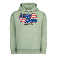 Pigment Oil Green usa since 1776 Urban Hoodie - MaliasSmallBusiness