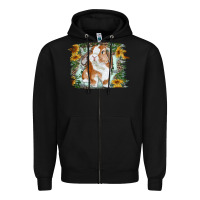 Black Bunny With Flower Leopard Zipper Hoodie - RanaPortraitStore