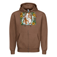 Chestnut Bunny With Flower Leopard Zipper Hoodie - RanaPortraitStore
