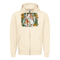 Sandshell Bunny With Flower Leopard Zipper Hoodie - RanaPortraitStore