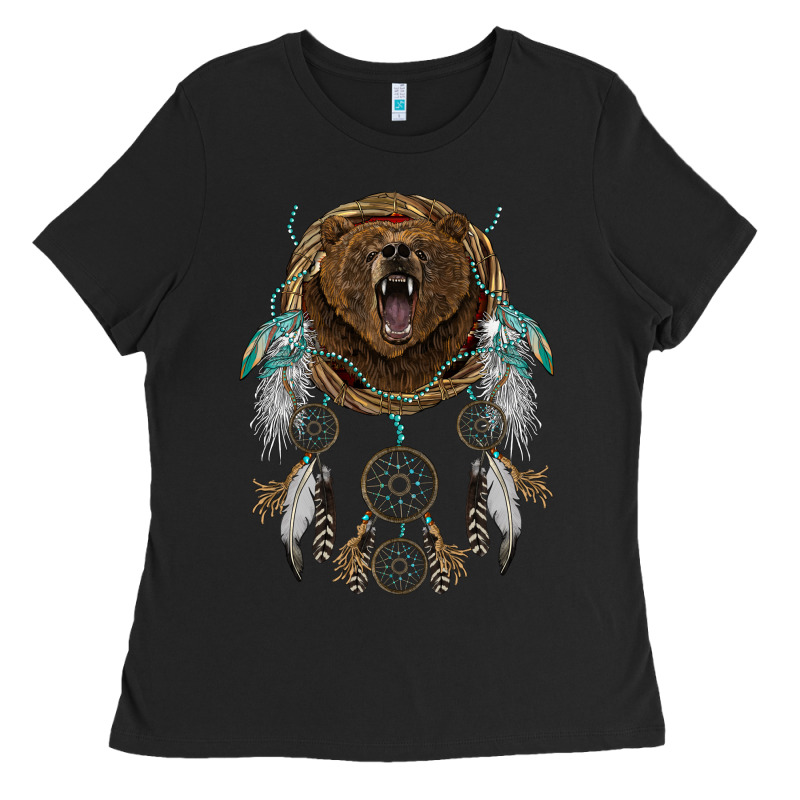 Bear  Native Dreamcatcher Ladies Tee by BarkalooDesign | Teevron