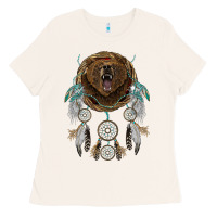Bone bear  native dreamcatcher Ladies Tee - BarkalooDesign