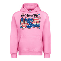 Fuchsia Pink god bless america Urban Hoodie - MaliasSmallBusiness