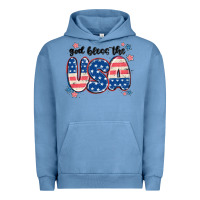 Pigment Pebble Blue god bless america Urban Hoodie - MaliasSmallBusiness