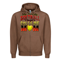 Chestnut my favorite softball player calls me mom Zipper Hoodie - Zillion Design Studio