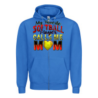 True Royal my favorite softball player calls me mom Zipper Hoodie - Zillion Design Studio