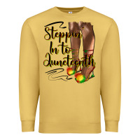 Antique Gold steppin' in to juneteenth heels Premium Sweatshirt - HRA Design Shop