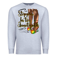 Heather Grey steppin' in to juneteenth heels Premium Sweatshirt - HRA Design Shop