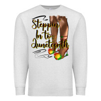Oatmeal Heather steppin' in to juneteenth heels Premium Sweatshirt - HRA Design Shop