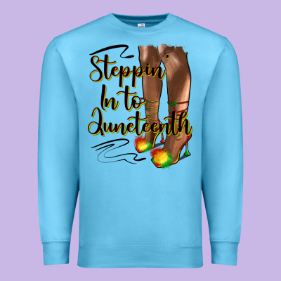 Steppin' In To Juneteenth Heels Premium Sweatshirt Designed By Hra Design Shop