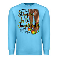 Ocean Blue steppin' in to juneteenth heels Premium Sweatshirt - HRA Design Shop