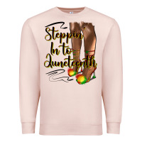 Pale Pink steppin' in to juneteenth heels Premium Sweatshirt - HRA Design Shop