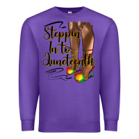 Purple steppin' in to juneteenth heels Premium Sweatshirt - HRA Design Shop