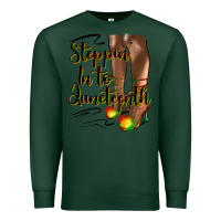Sports Green steppin' in to juneteenth heels Premium Sweatshirt - HRA Design Shop